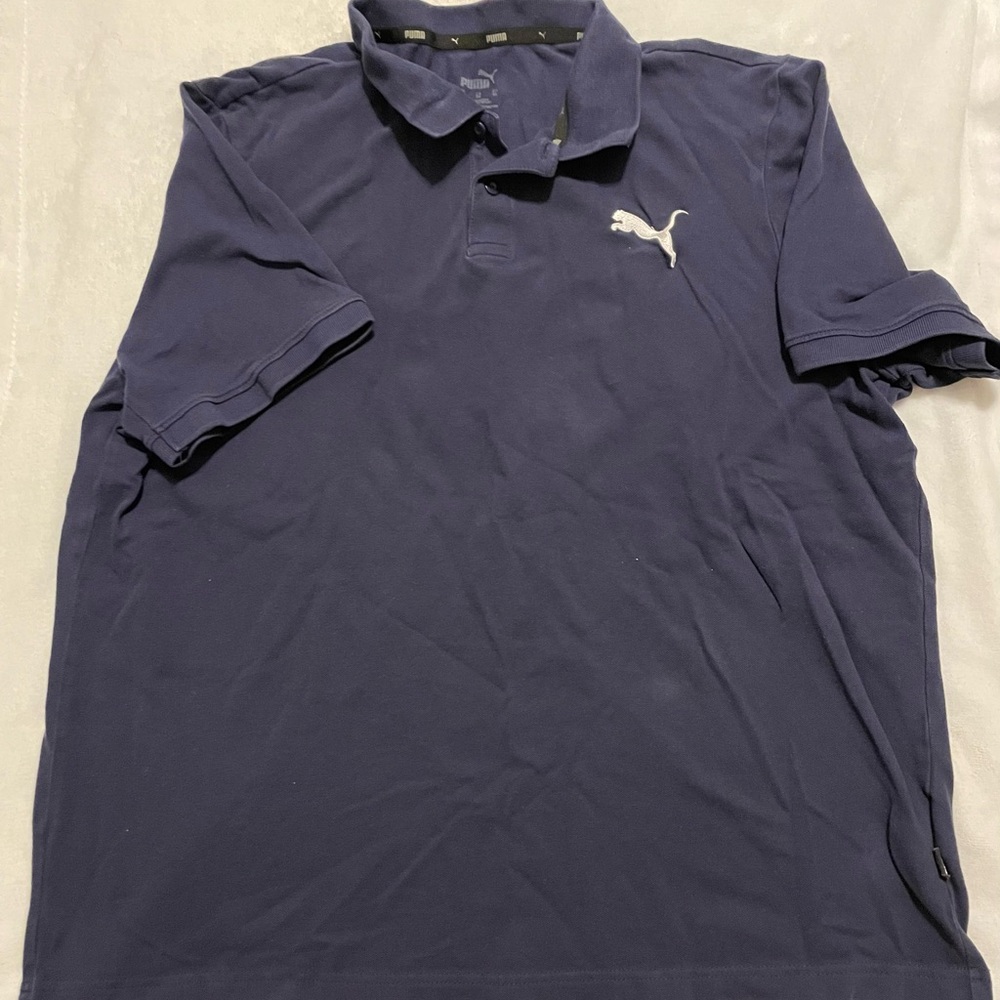 Puma Blue Polo Shirt Classic Athletic Style
